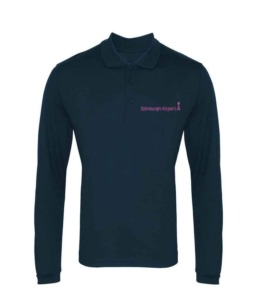 PR617 PREMIER LONG SLEEVE COLLCHECKER POLO SHIRT