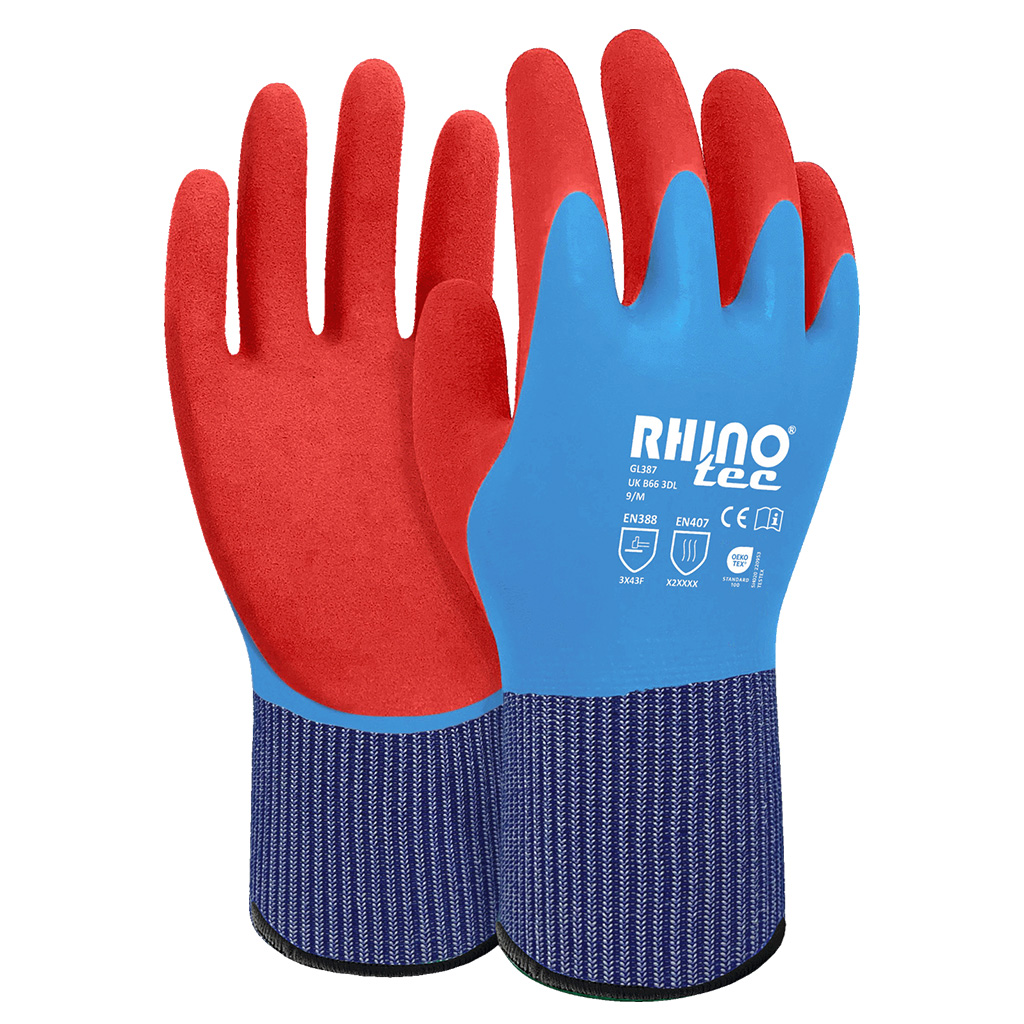 RHINOtec LATEX FLEXO-GRIP CUT WATER RESISTANT GLOVES