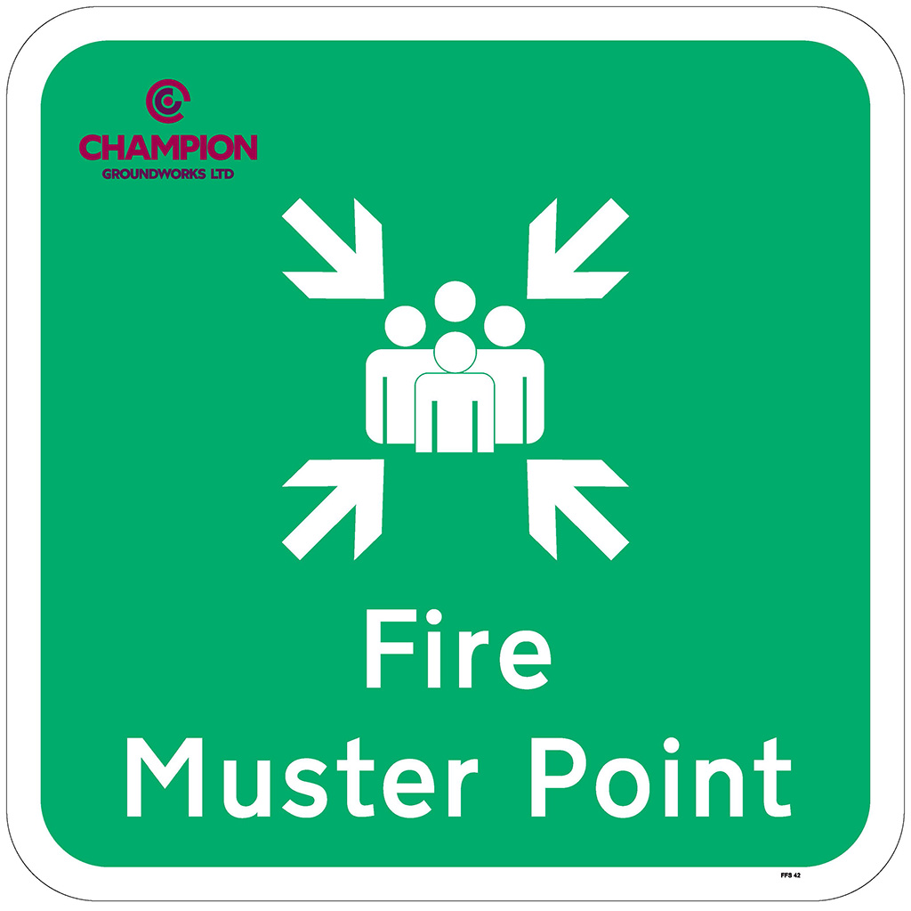 FIRE MUSTER POINT FFS 42 395 X 395MM 3MM COMPOSITE C/W UV BURKLE