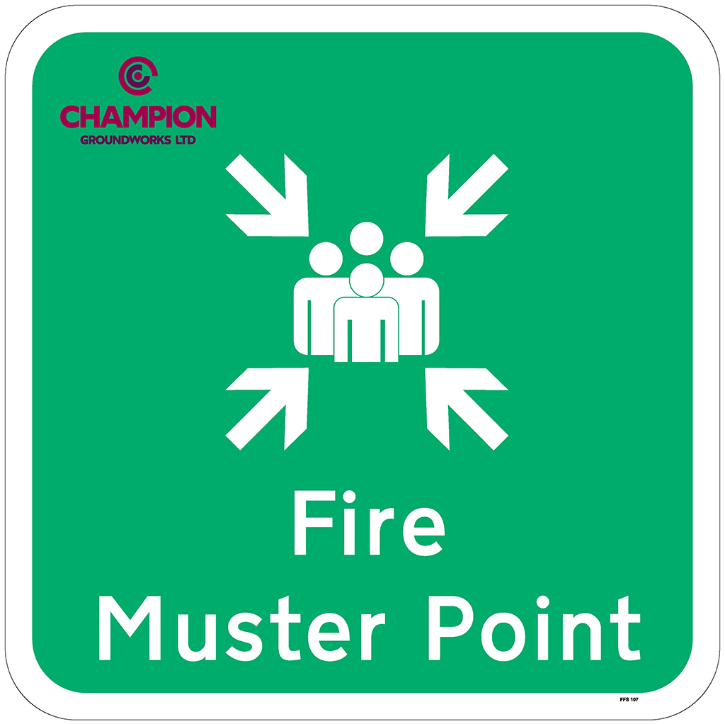 FIRE MUSTER POINT FFS 107 400 X 400MM 5MM FOAMEX